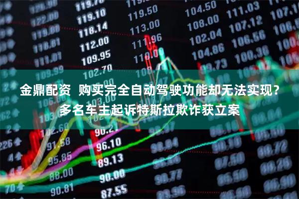 金鼎配资  购买完全自动驾驶功能却无法实现？多名车主起诉特斯拉欺诈获立案